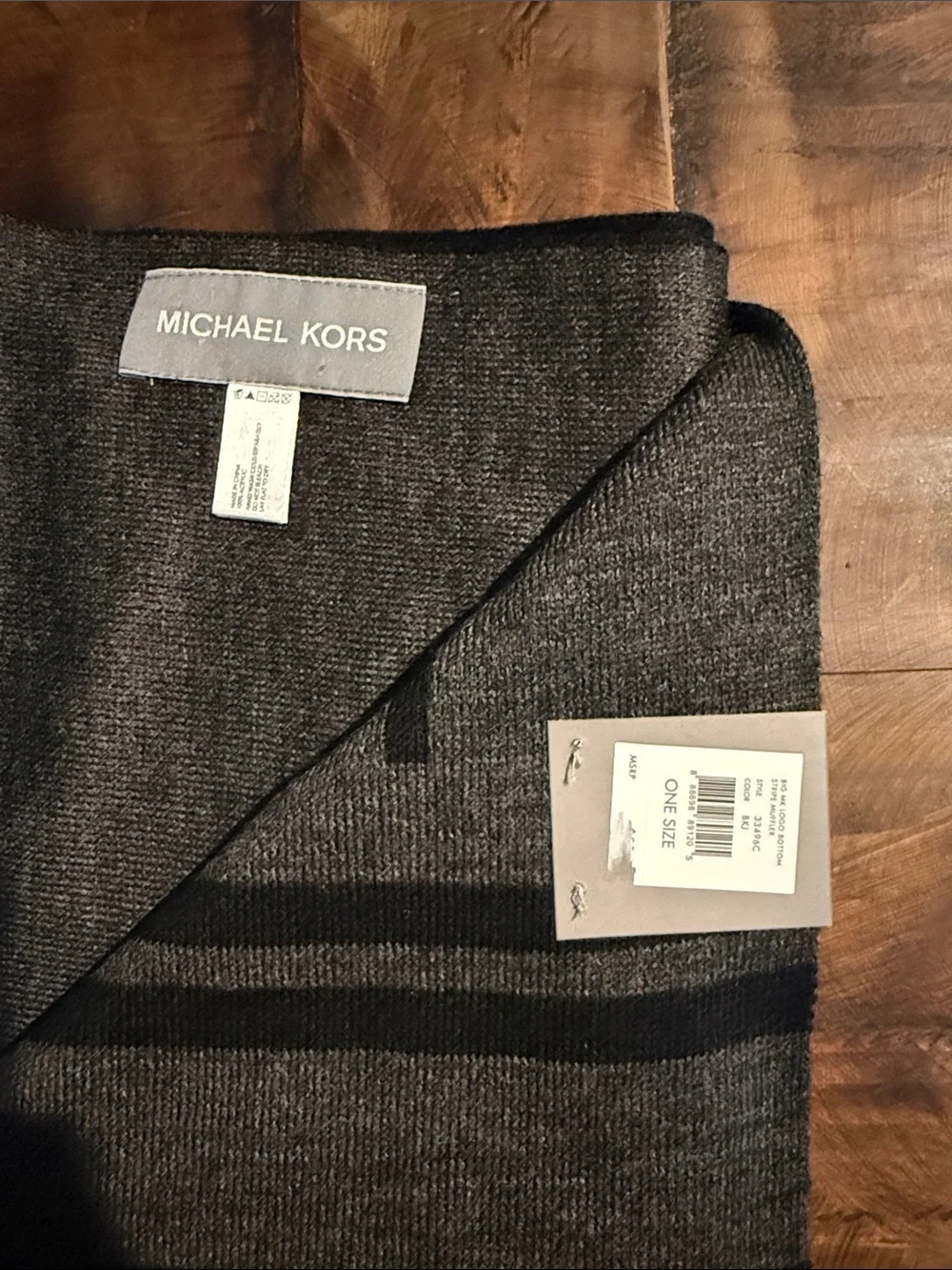 Michael Kors Black Logo Knit Scarf